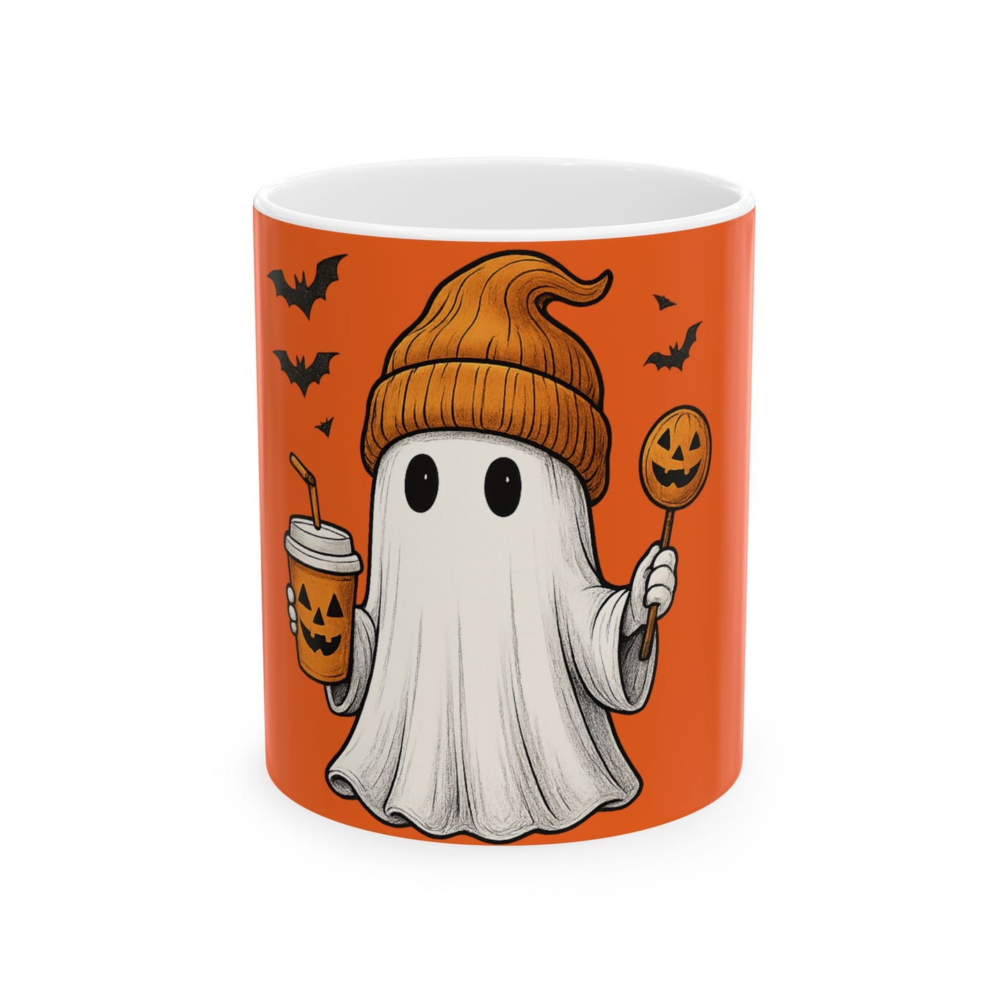 Spooky Ghost Halloween Mug - 11oz & 15oz Ceramic Coffee Cup