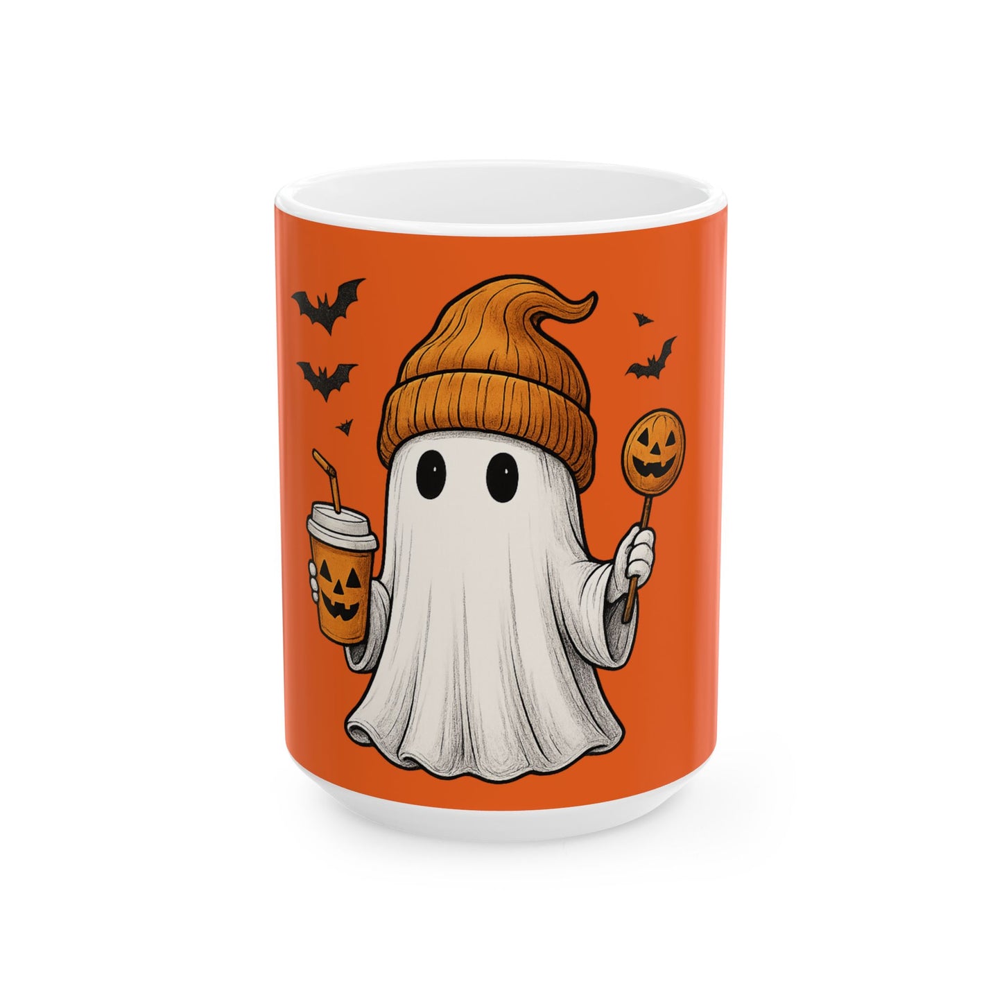 Spooky Ghost Halloween Mug - 11oz & 15oz Ceramic Coffee Cup
