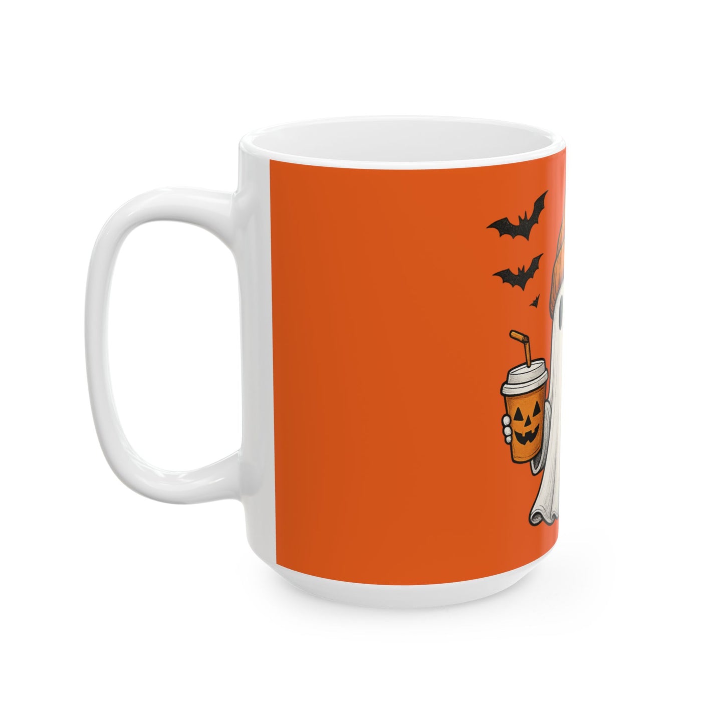 Spooky Ghost Halloween Mug - 11oz & 15oz Ceramic Coffee Cup