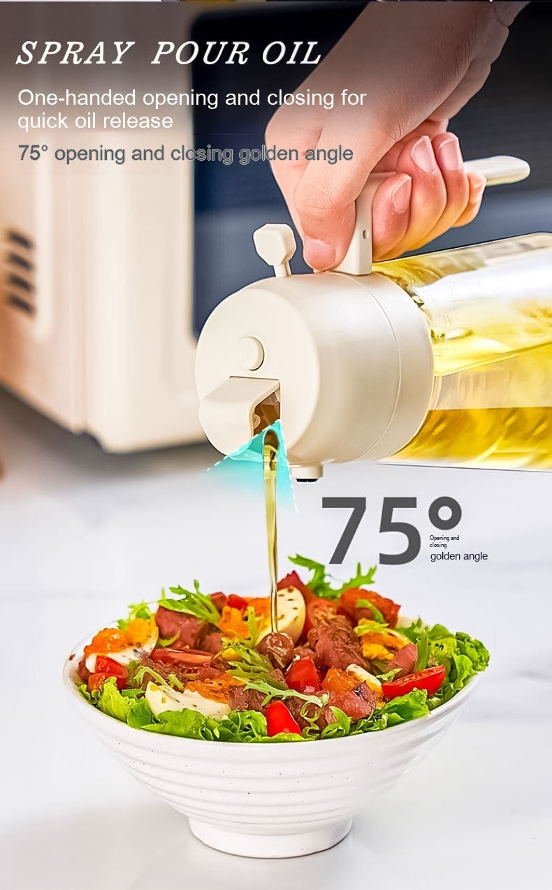 470ML 2-in-1 Glass Oil & Vinegar Sprayer for Cooking, BBQ, and Air Fryer