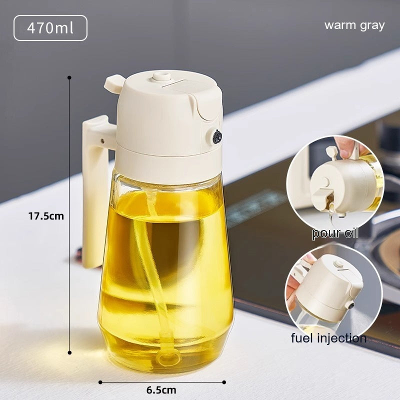 470ML 2-in-1 Glass Oil & Vinegar Sprayer for Cooking, BBQ, and Air Fryer