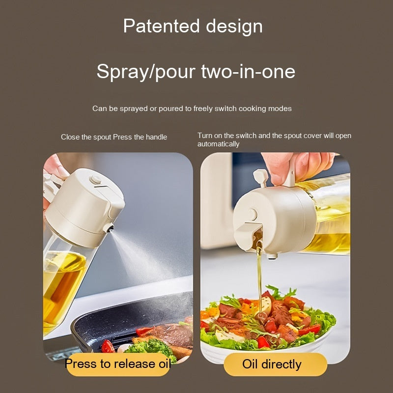 470ML 2-in-1 Glass Oil & Vinegar Sprayer for Cooking, BBQ, and Air Fryer